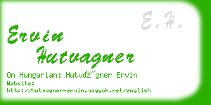 ervin hutvagner business card